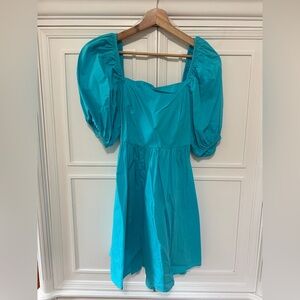 Target A New Day Teal Puff Sleeve Backless Dress